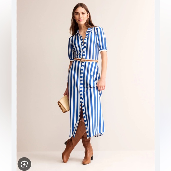 NWT Boden Jersey Libby Midi Shirt Dress Sz 8 - Picture 2 of 12